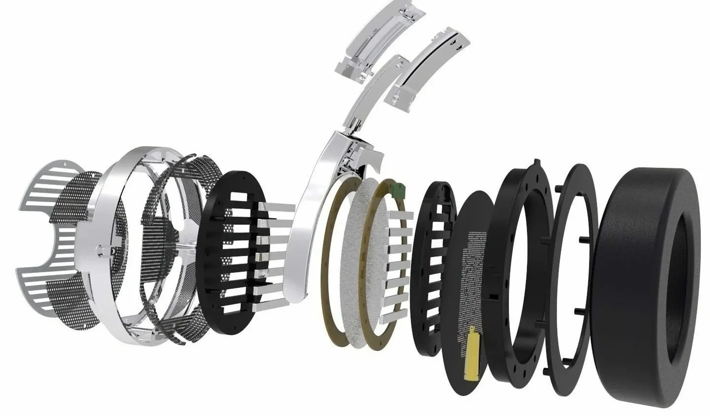 Cutaway view of a headset's planar magnetic driver