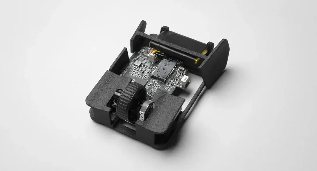 Macro shot of a high-precision optical mouse sensor