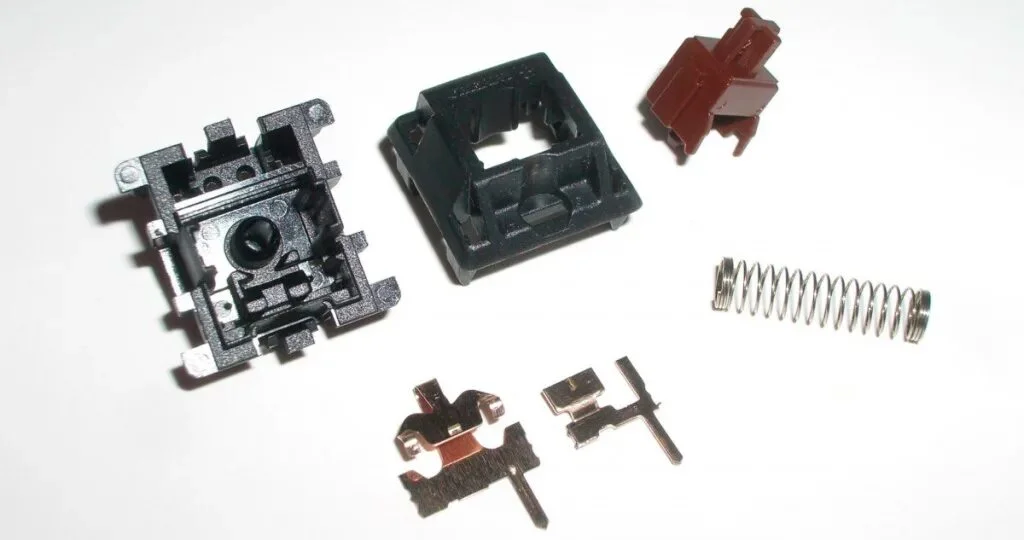 Close-up of a custom mechanical keyboard switch