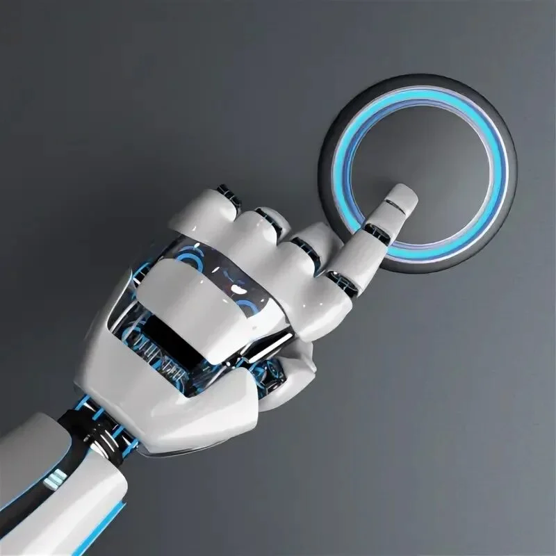 Robotic arm repeatedly clicking a mouse button